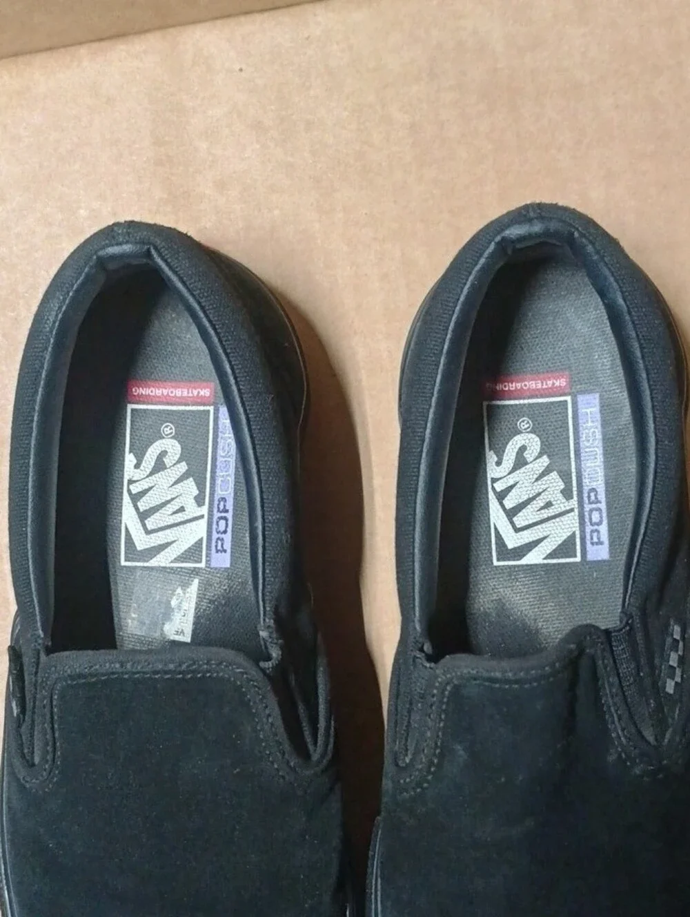 Vans Black Suede Slip-On Loafers - Size M7.5/W8.5